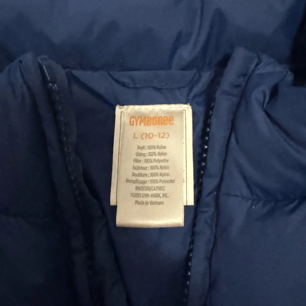 Gymboree Puffer Vest Boy’s Size Large 10-12 Dark Blue Winter Layer Warm 2013